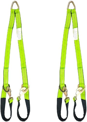 Mytee Products Paquete de 2 correas de brida en V de 2 pulgadas x 4 pies con ganchos a presión con funda de cordura y correas de eje, anillo en D