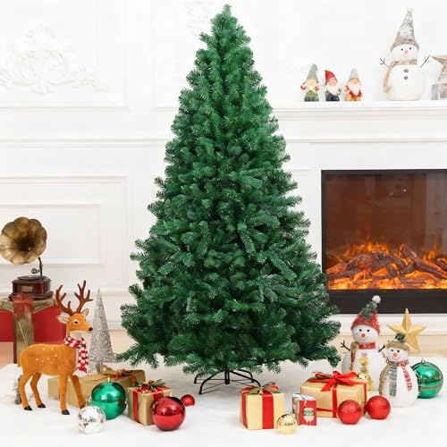 Velvaria 7FT/210cm Artificial Christmas Tree - 1000 Tips Fire Resistant PVC Sturdy Metal Stand & Easy Assembly | Luxury Xmas Tree Holiday Decor for Home Office Hotel Mall | Christmas Gift