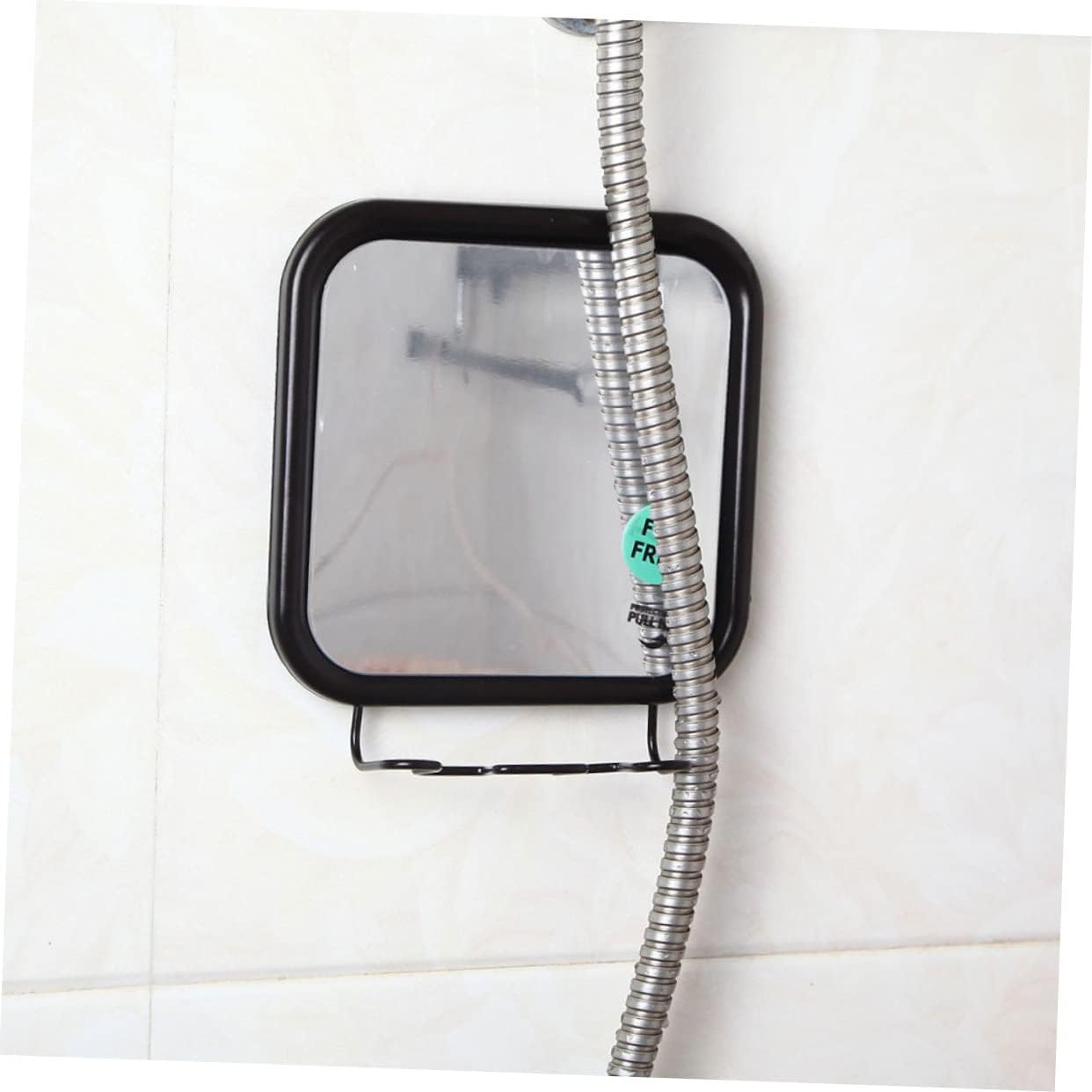 Makeup Mirror with Hook Shower Wall Mount Bathroom Wall-Mounted Mirror Accessories Travel Mirror Bathroom Shelves Paper Towel Dispenser Mirror Shower Soap Black Glass