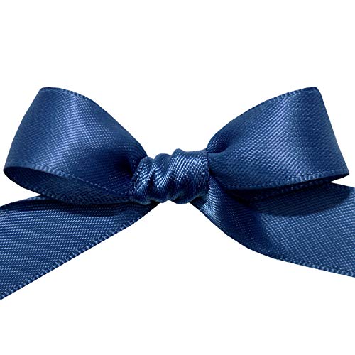 Image of Morex Ribbon 08816 /50-365 Double Face Satin Ribbon, 3 /8 inchx 50 Yd, Light Navy