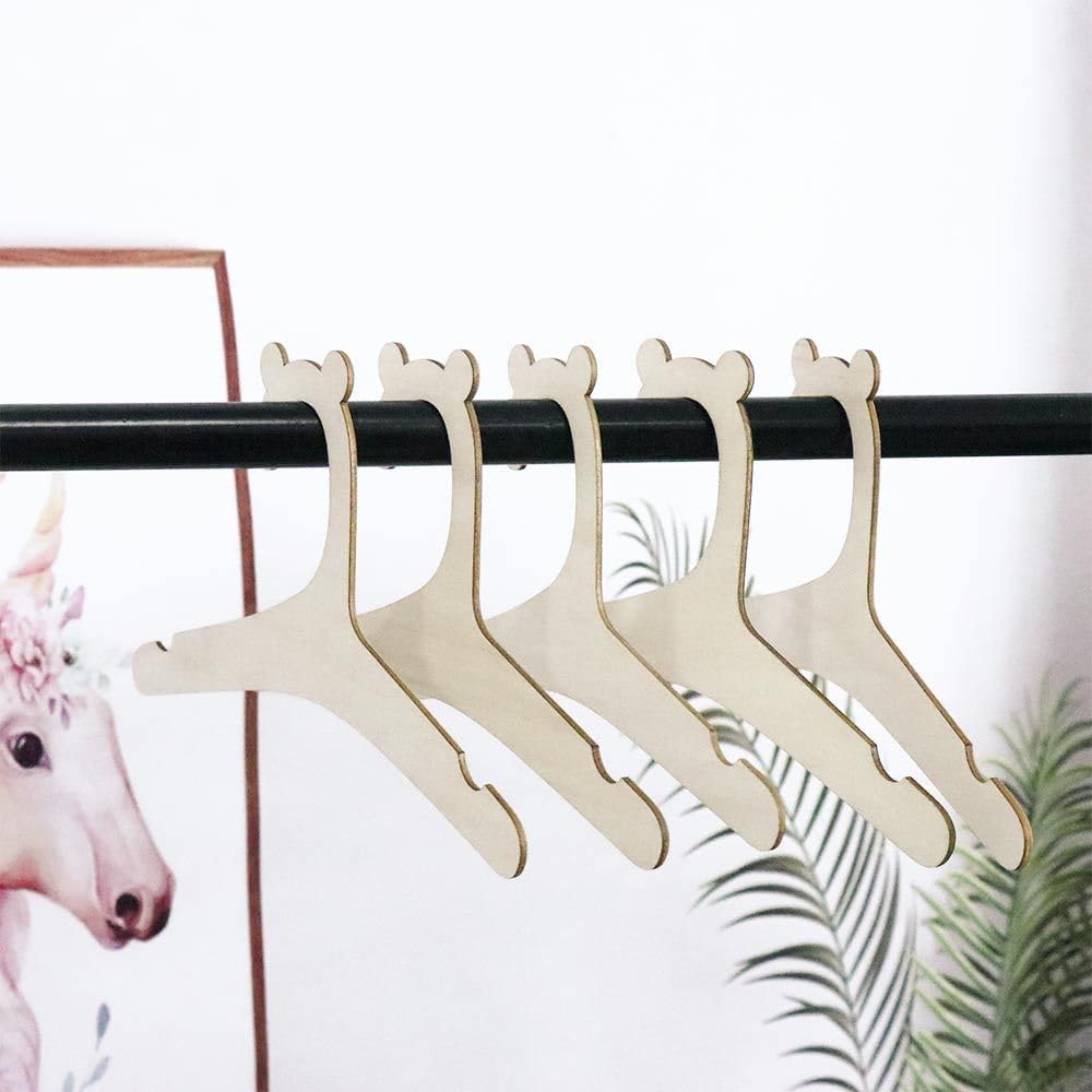 5/10 Pcs Children's Clothes Hangers Wooden Drying Rack Baby Children Wooden Hangers(5pcs)