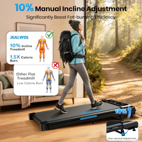 Walking Pad with Incline, 6.2 MPH Walking Pad Treadmill with Double Frame, Easy Read Full Screen LED Display, Low Noise 2.75HP Brushless Drive, Walking Pad Under Desk 350 LBS Weight Capacity