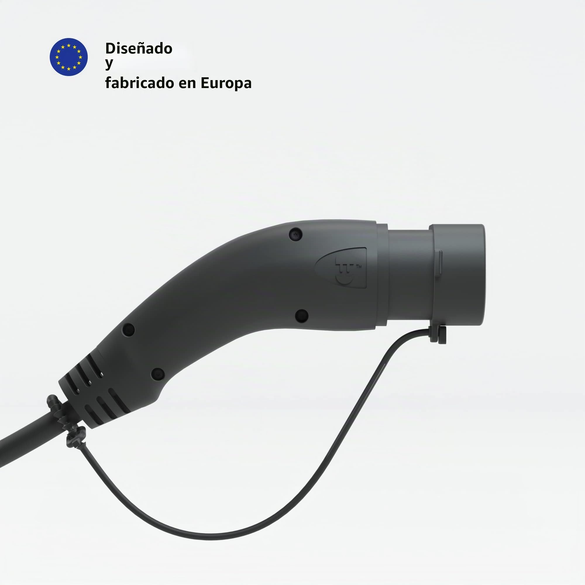 Wallbox Cable de Carga para Coches eléctricos, Tipo 2 a Tipo 2: 22 kW de Potencia, 7 m de Longitud, Modo 3, protección IP44, CA monofásica y trifásica