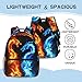 MAHIPOCI Ice and Fire Double Dragon Black Backpack For School Boys Girls Lightweight Waterproof Bags Backpack For School Travel Camping Hiking Outdoor For Boys Girls Age 6-8，8-10，8-12，10-12 Years Old