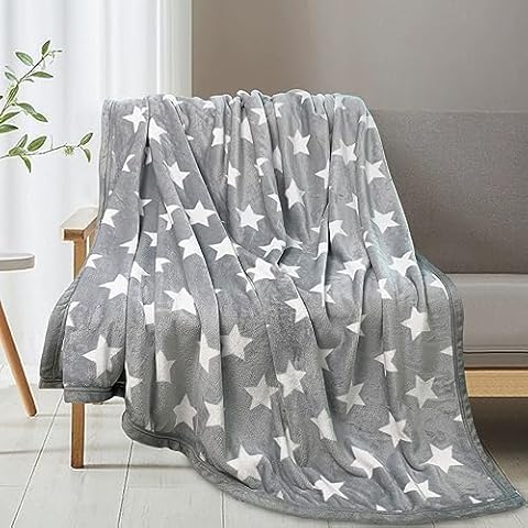 USTIDE Luxury Stars Faux Fur Blanket Cover