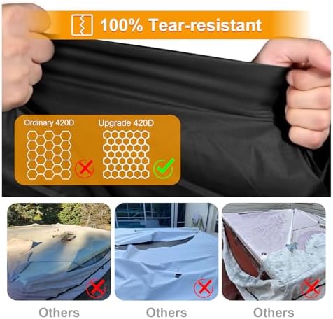 Kipiea Waterproof Square Hot Tub Cover Protector, Heavy Duty Polyester SPA Cover UV Protection Cover for Hot Tub (83" L x 83" W x 20" H) - 5
