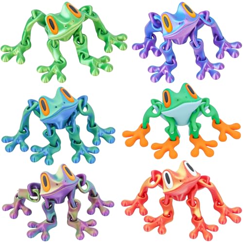 6 imanes decorativos de rana magnética 3D para refrigerador
