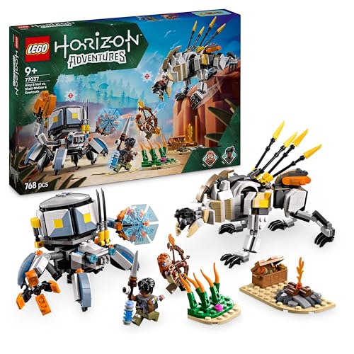 LEGO Horizon Adventures Aloy y Varl vs. Cangrejo y Dientes Serrados, Juguete con Robots y Monstruos del Videojuego, Minifiguras con Arco y Armas, Regalo Gamer para Niños y Niñas de 9 Años o Más 77037