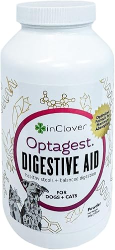 Optagest by InClover Dog Digestion Support Organic Natural Prebiotic Daily Pet Supplement Aids Dog Digestion Supplements Dog GI Tract Natural Plant