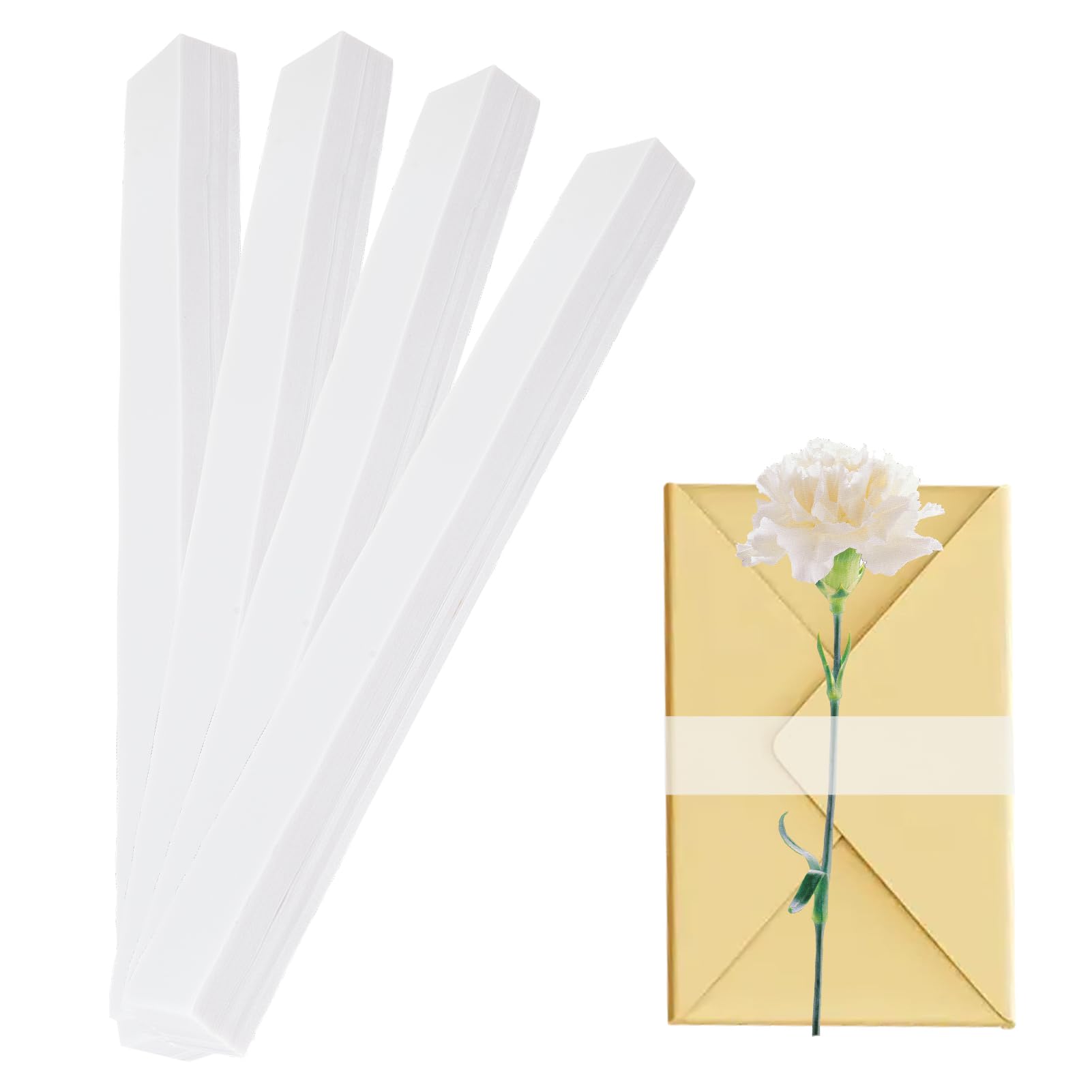 NICENEEDED 200 Pieza de Bandas de Vientre de Vitela de Plástico Transparente, Accesorios para Invitaciones de Boda: Sobres, Envoltorios, Tarjetas