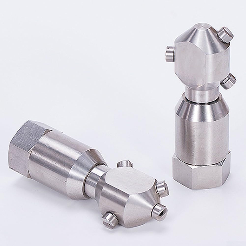 Ugello di lavaggio rotante, ugello di pulizia rotante automatico a per 360 gradi, ugello per bottiglie di pulizia ad alta pressione per contenitori (1/2")