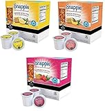66 Count - Snapple Variety Iced Tea K-Cups For Keurig K Cup Brewers and 2.0 Brewers - Lemon, Peach, & Raspberry