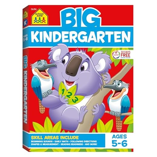 School Zone - Big Kindergarten Workbook - Ages 5 to 6, Early Reading and Writing, Numbers 0-20, Matching, Story Order, and More (School Zone Big Workbook Series)