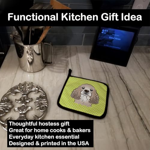 Agarraderas para ollas de cocina con diseño BB1278PTHD de Cocker Spaniel verde lima 6