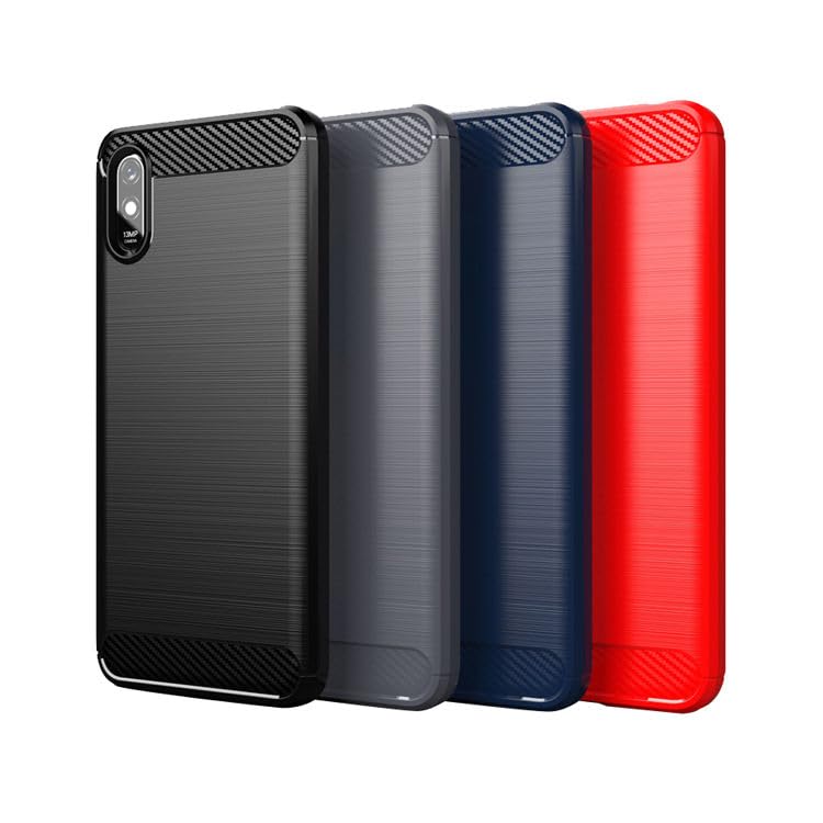 Image of Hybrid Carbon Fiber Back Case for Mi Redmi 9A / Redmi 9i (Blue)
