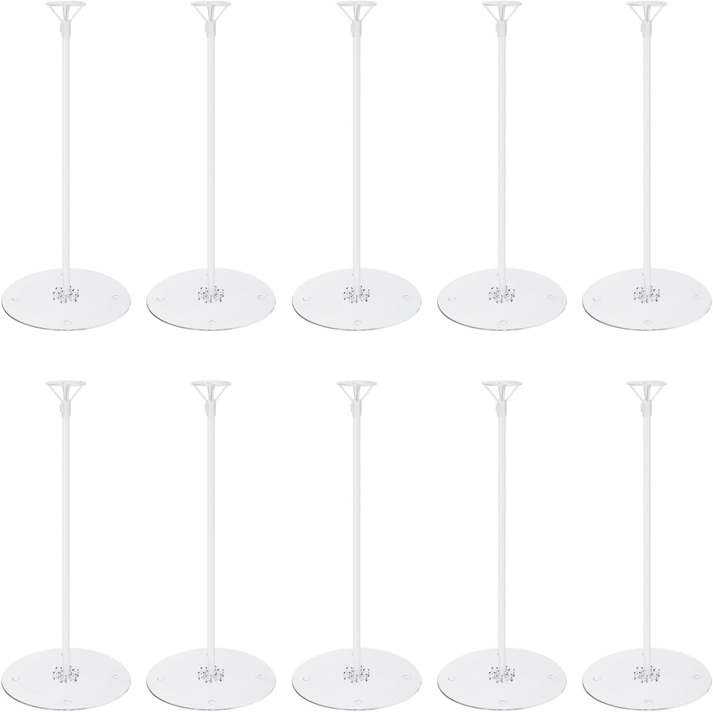 PATIKIL 10 Sets Balloon Stands for Table, 15inch Balloon Sticks with Base Balloon Stand Holder Kit Plastic Balloon Centerpiece Stand for Table Decorations Birthday Wedding Party