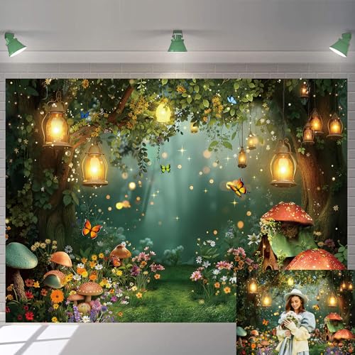 Toile de fond forêt enchantée féerique 244x183cm pour photo
