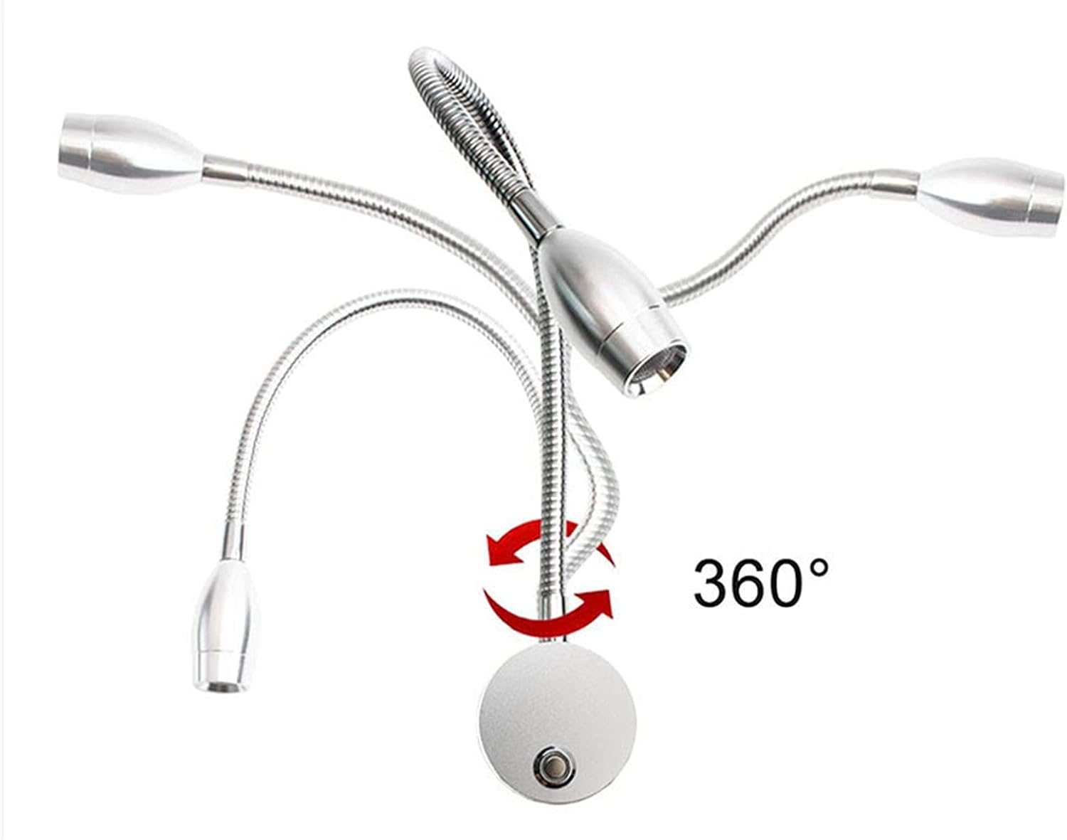 LED Spot Reading Lights for Books in Bed, Bedside Reading Lamp, 12V USB Dimmable Touch Switch Wall Mount Lamp for Camper RV Caravan Van Boat Bedroom