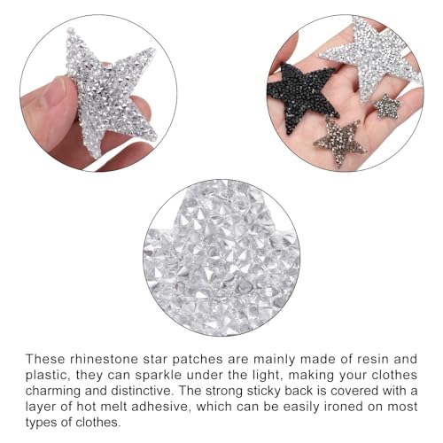 Écussons thermocollants strass noirs et argentés pour customisation - 4
