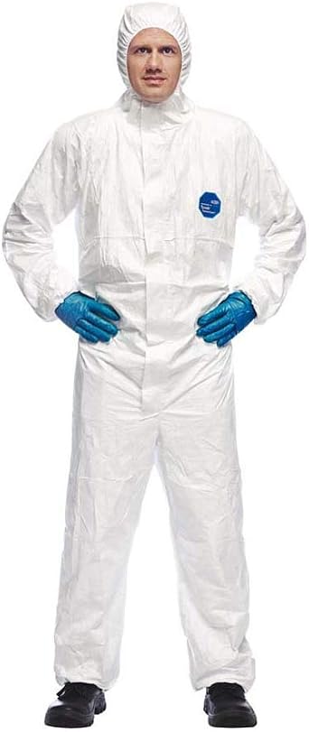 Xpert Hooded Coveralls DUPONT D14663953 TYVEEK 500 XPERT Vu00eatements De Protection Chimique Avec Capuche, Catu00e9gorie III, Type 5-B Et 6-B, Blanc, Taille S Combinaison Protection Chimique