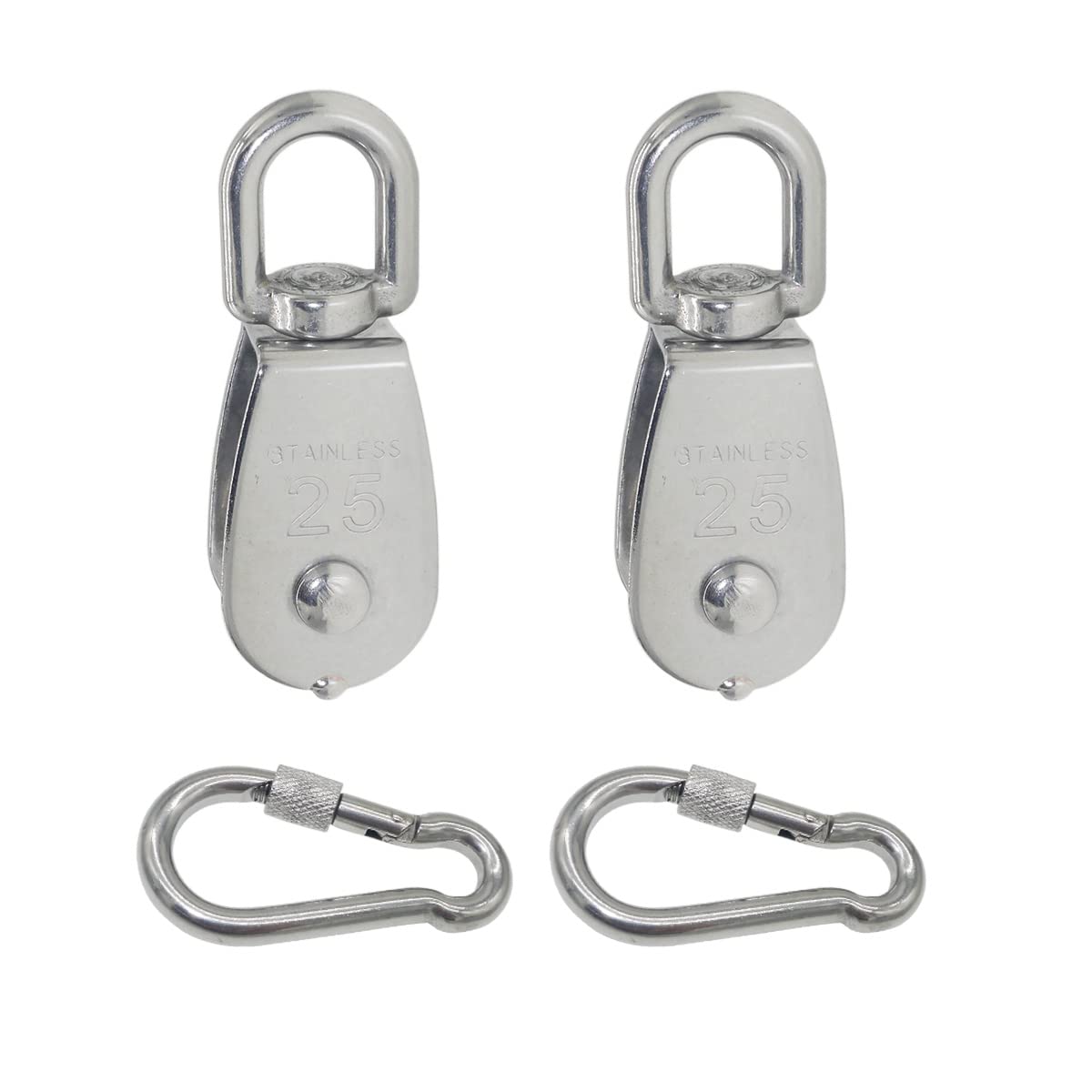 M25 Single Pulleys Block Suspension Traction Pulleys and Spring Hook