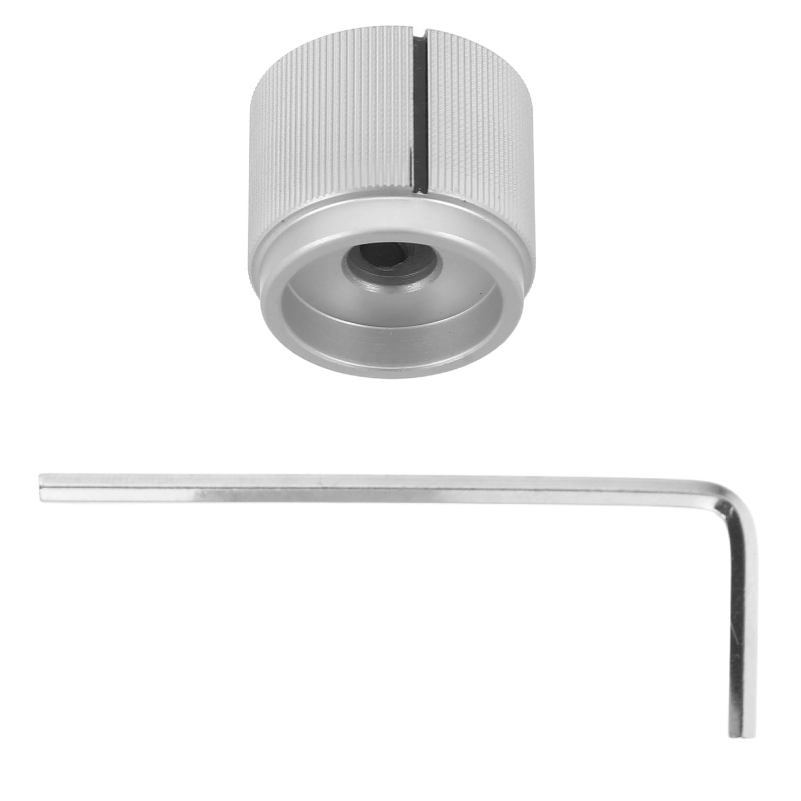 Aluminium Alloy Guitar Volume Control Knobs with 6mm Inner Hole, Metal Potentiometer Caps for Electric Bass and Guitar Tone Adjustment, Silver Finish for Studio and Stage Use