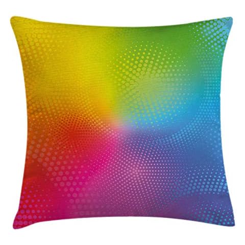 ABAKUHAUS Vibrant Rainbow Throw Pillow Cover Cover