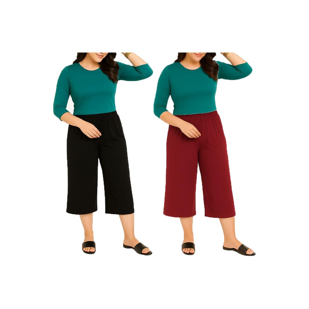 brand flex Women's Loosefit Capri, 3/4th Capri, Trousers For Women 2Pack-picture-16