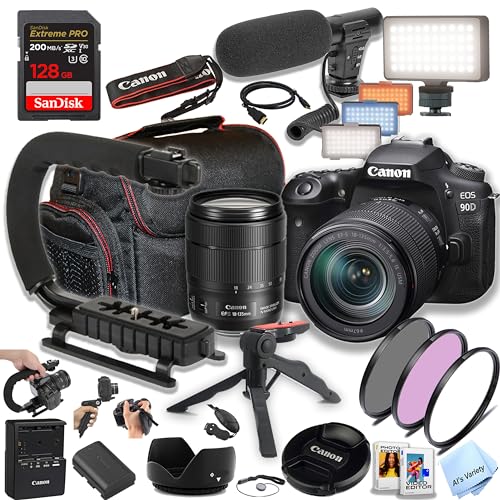 Canon EOS 90D cámara DSLR con lente 18-135mm y accesorios miniatura 1