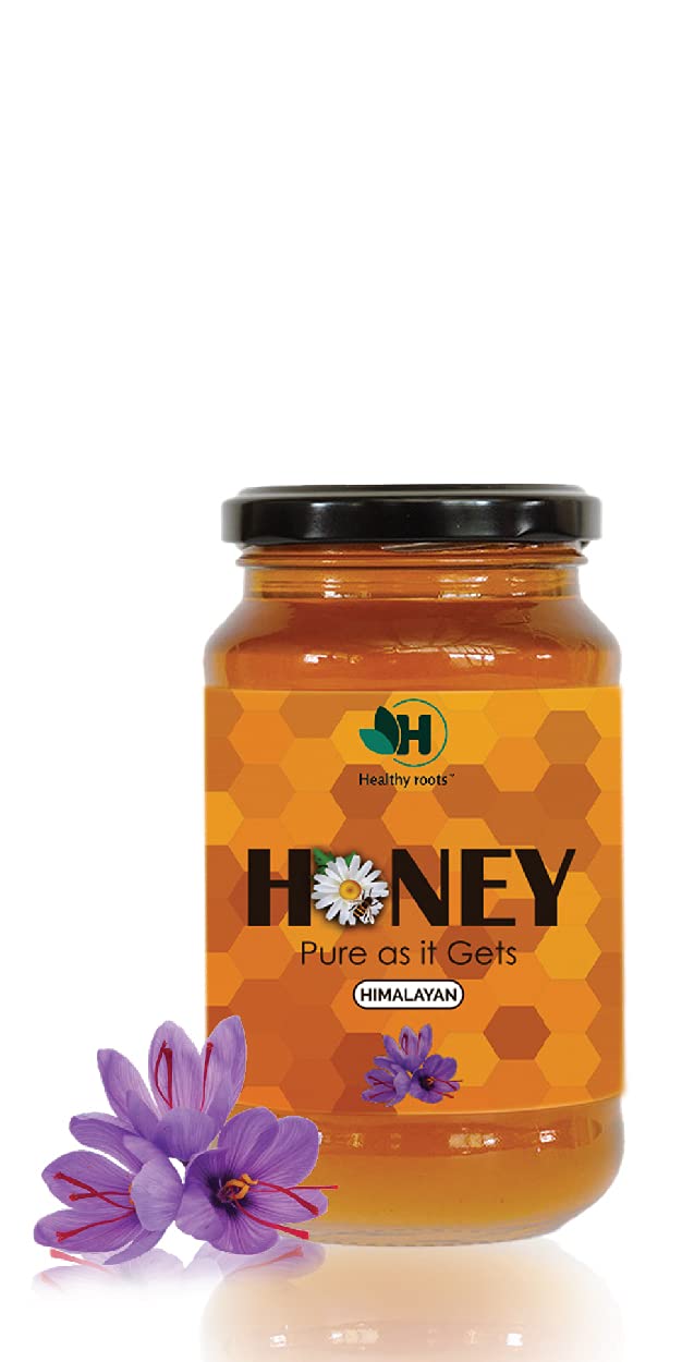 Healthy roots Himalayan Honey 500gm- Organic Honey Raw Unprocessed (Pure Honey 100% Natural No Added Sugar) (500 gm)