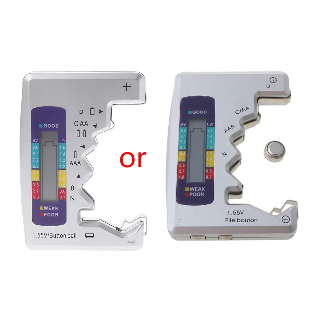 GUMEI Digital Battery Tester Rilevatore di capacità per batterie AA AAA C D N 9V 6F22 Celle a Bottone 1,55V