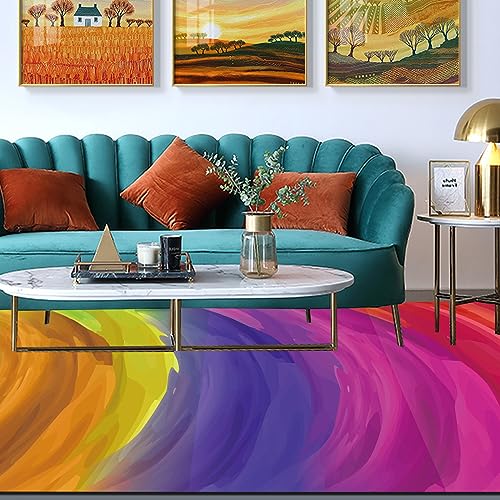 Tappeti Design Teppich Kurzflor Flächen Teppich 70 X 140 CMmodisch bunt Soft Touch Large Area...