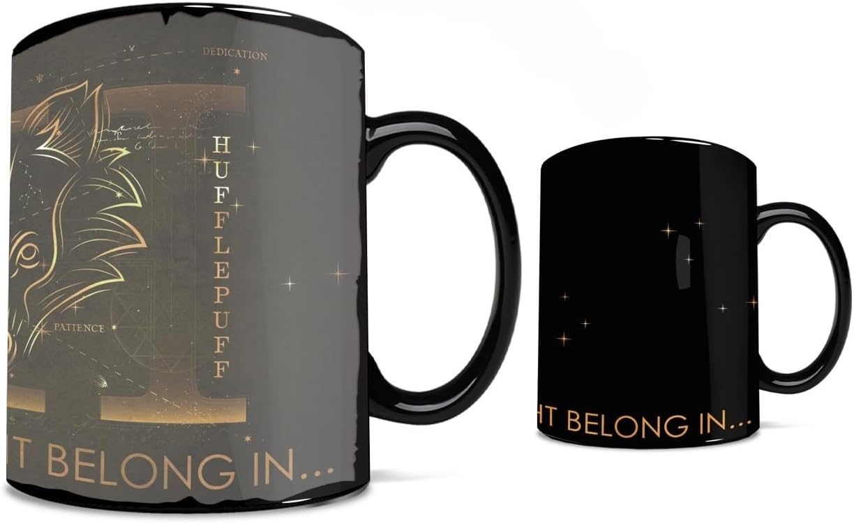 Harry Potter – Celestial Hogwarts Houses – Hufflepuff – Sorting Hat – 16 oz Large Ceramic Heat Sensitive Clue Mug – Full image revealed when HOT liquid is added MMUGC945