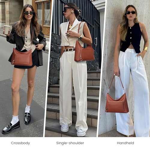Image of befen Genuine Leather Hobo Bag Purses for Women, Anti Theft Leather Purse | Crossbody Purses with Built in RFID Wallet, Hobo Crossbody Bag Shoulder Handbags
