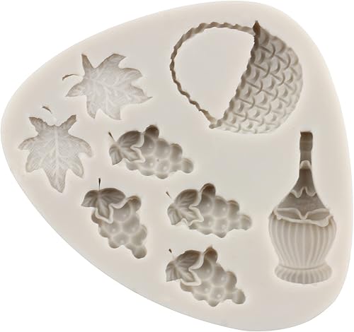 Miniatura 9 de MINFEIDMS Moldes de silicona para fondant de uva, botella de champán, moldes de caramelo para decoración de pasteles, decoración de cupcakes, pasta