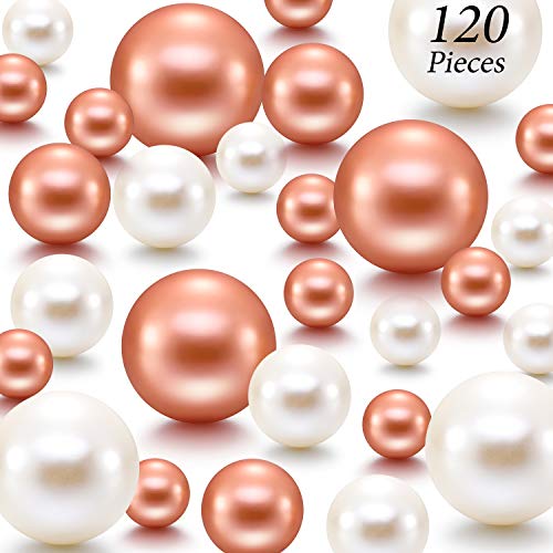 Hicarer 120 Pieces Pearl for Vase Filler Pearls Bead for Vase Makeup Beads