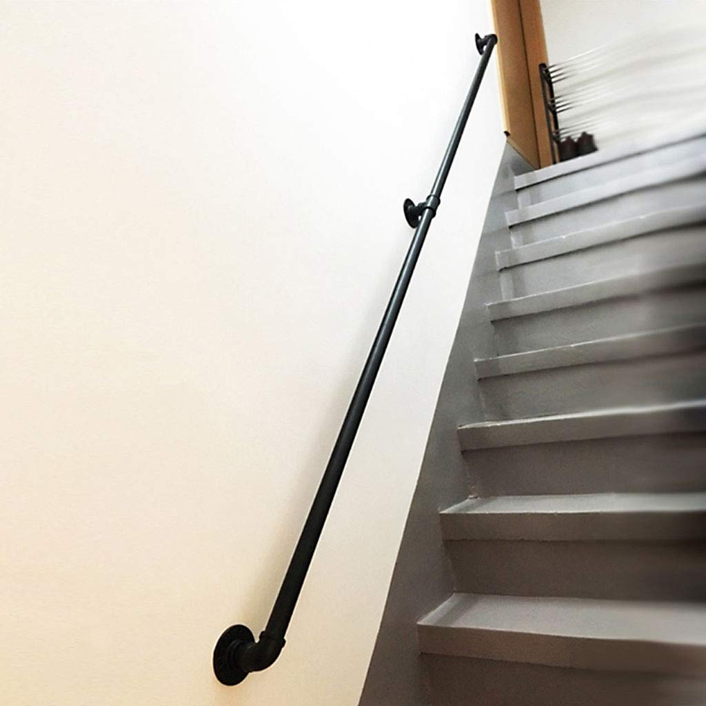 Rampe d'escalier intérieur extérieur accoudoir mural de sécurité en fer noir