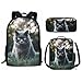 Amzbeauty Scuola primaria Studens Casual Scuola Zaino Isolato Borsa Pranzo Squisito Astuccio, Set di borse per la scuola del gatto, Taglia unica, Set zaino da scuola