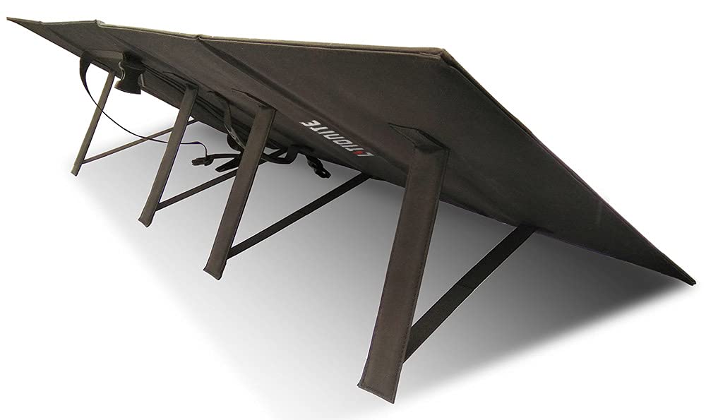 Litionite Arun 120W Panel solar plegable y portátil con soporte inclinado - Conexión DC - Ampliable para pequeño sistema solar - Cargador para generador de energía eléctrica/Power Generator
