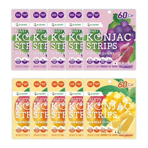 B-GENKi KONJAC STRIPS アソート 20g×10個セット こんにゃく グミ おつまみ おやつ ダイエット ヘルシーのサムネイル