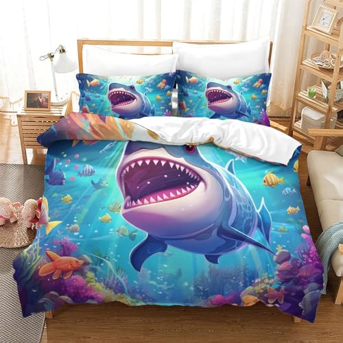 Housse de couette requin avec fermeture éclair pour lit super king - 2