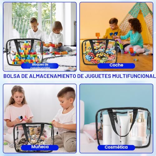 Miniatura 8 de 6 Bolsa Juguetes Grandes, Organizador Juguetes De Pvc Con Cremallera Y Asas, Impermeable, Bolsa De Aseo Para La Familia, Cosméticos, Pañuelos, Negro