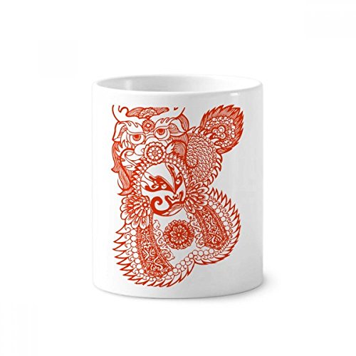 Mug en céramique blanc Rouge Opéra avec motif masque 350ml