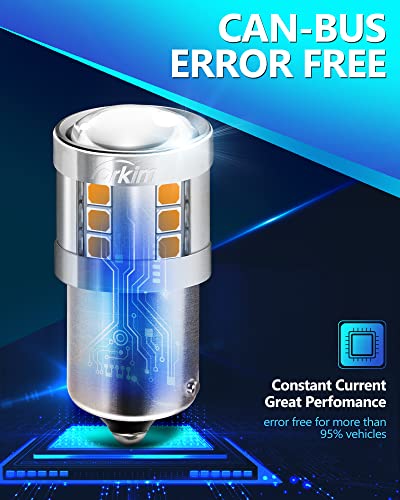 Yorkim 1156 Led Bulb Amber, High Brightness 300% Super Brighter Led Turn Signal Lights, Ba15S P21W 7506 1003 1141 Led Bulbs For Car Turn Signal Blinker Lights, Pack Of 2 #TOP4