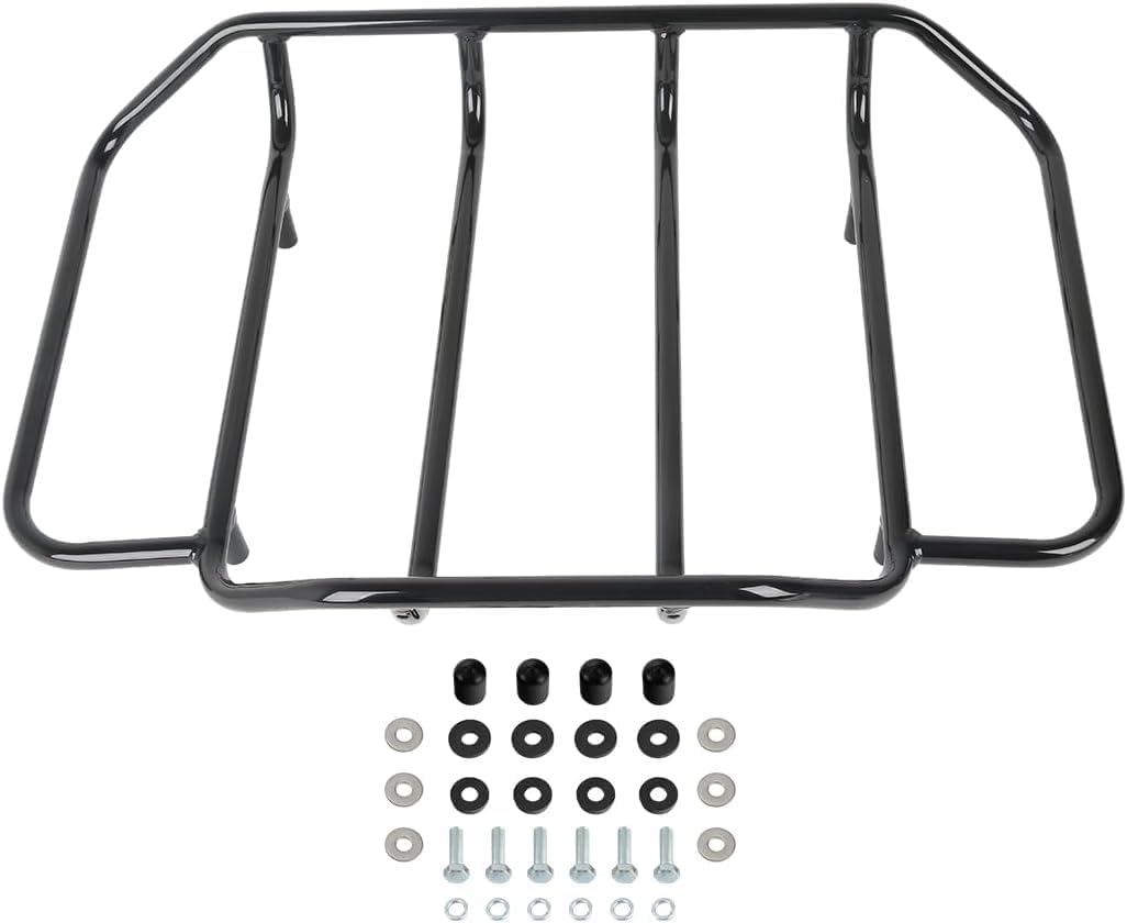 XMT-MOTO King Tour Trunk +wrap-Around backrest pad+2-Up Mounting Rack+Top Rack+Black Trunk Base Plate Fit for Harley 2014-2025 Touring Road King Street Electra Glide Ultra-Classic