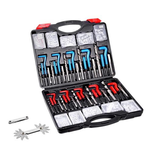 VEVOR Helicoil Thread Repair Kit-338-Piece SAE HSS Drill Inserts Taps & Tools M5,M6,M8,M10,M12,1/4