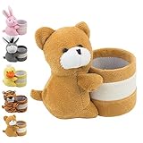 Eyeglass Holder Glasses Stand with Cute Plush Animal Character Design, Bear, By OptiPlix