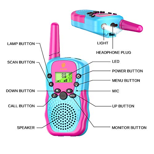 dmazing Kids Toys 3-7 Year Old Boys Girls, Walky Talky for Kids Gifts Boys Age 4-12 Camping Toys for Kids Easter Birthday Gifts Toys Age 3-10 Girls Boys Pink & Blue