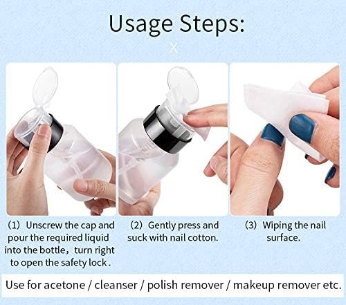 Sminakh Pump Bottle Empty Push Down Pump Dispenser Bottle Empty Lockable Nail Polish and Makeup Remover Acetone container (Multicolor) (PF1) 2