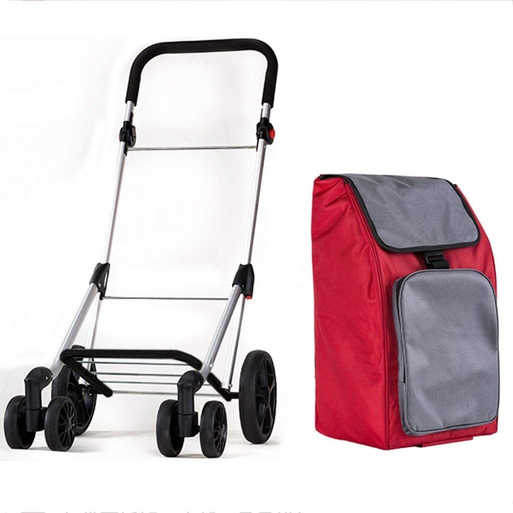 Carrelli elevatori Carrello Home Pull Cargo Pull Cart Carrello a Sei Ruote Carrello Rosso Portatile Carrello da Viaggio Carrello per supermercati Carrello per Auto